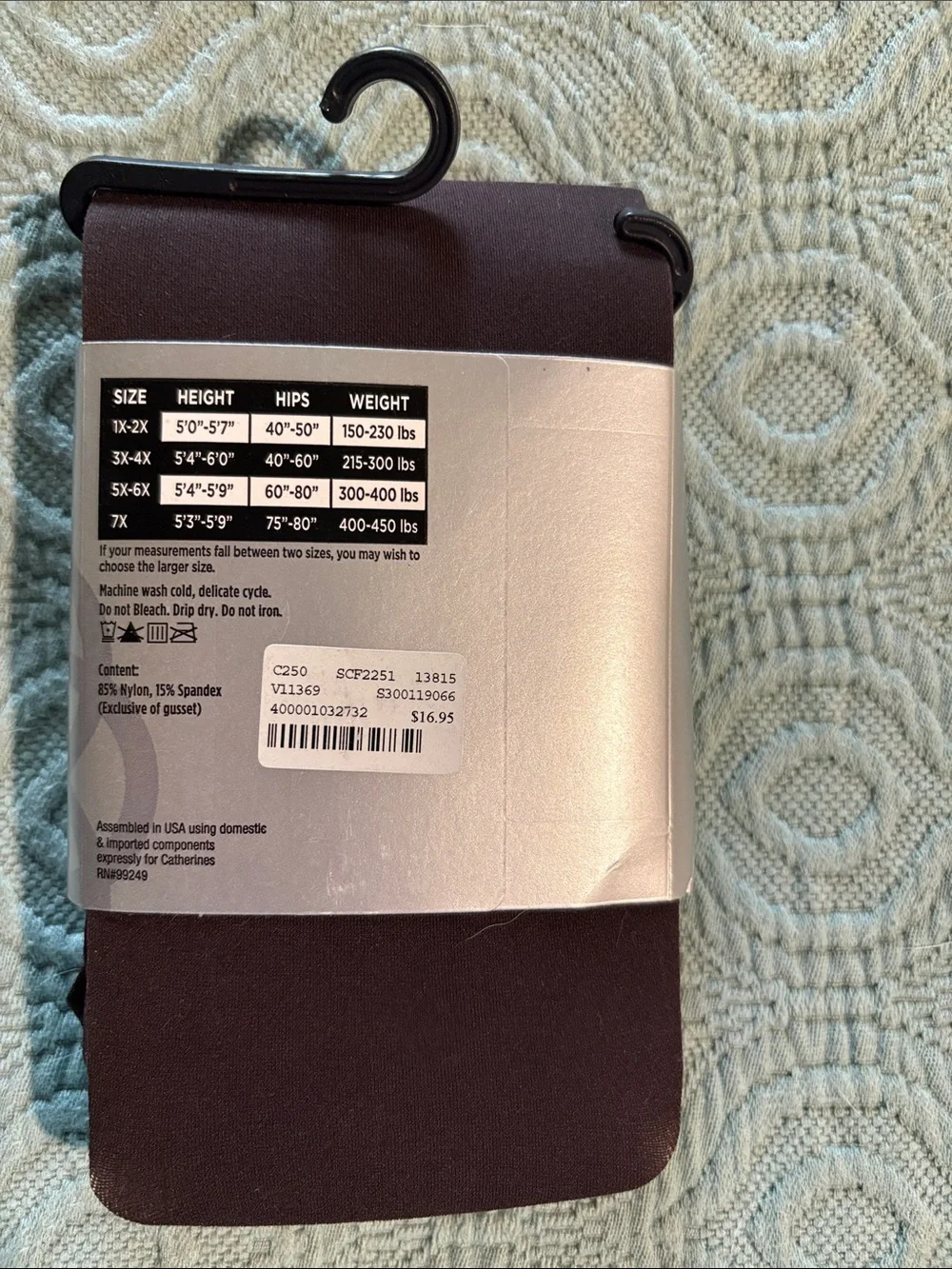 Catherines Brown Control Top Opaque Tights - 3X-4X